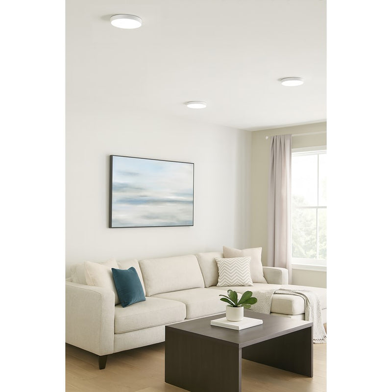 AFX Lighting Brim 1Lt 7" LED Flush Mount, White/White