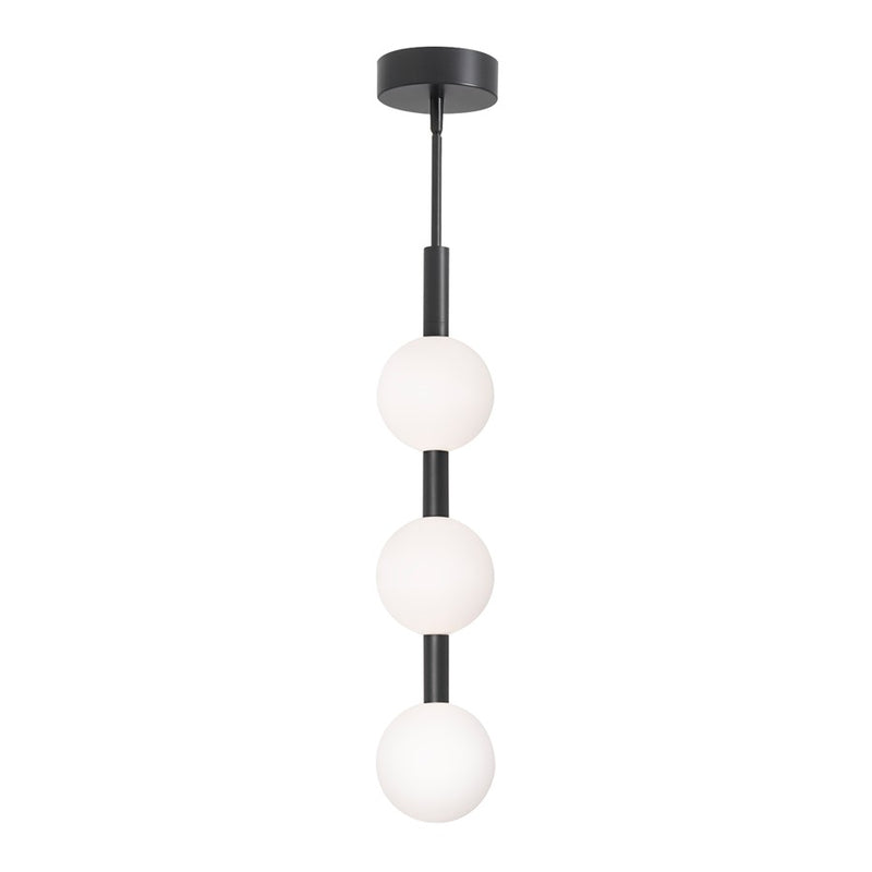 AFX Lighting Baroque 3 Light Pendant, Black/White - BRQP32LAJUDBK