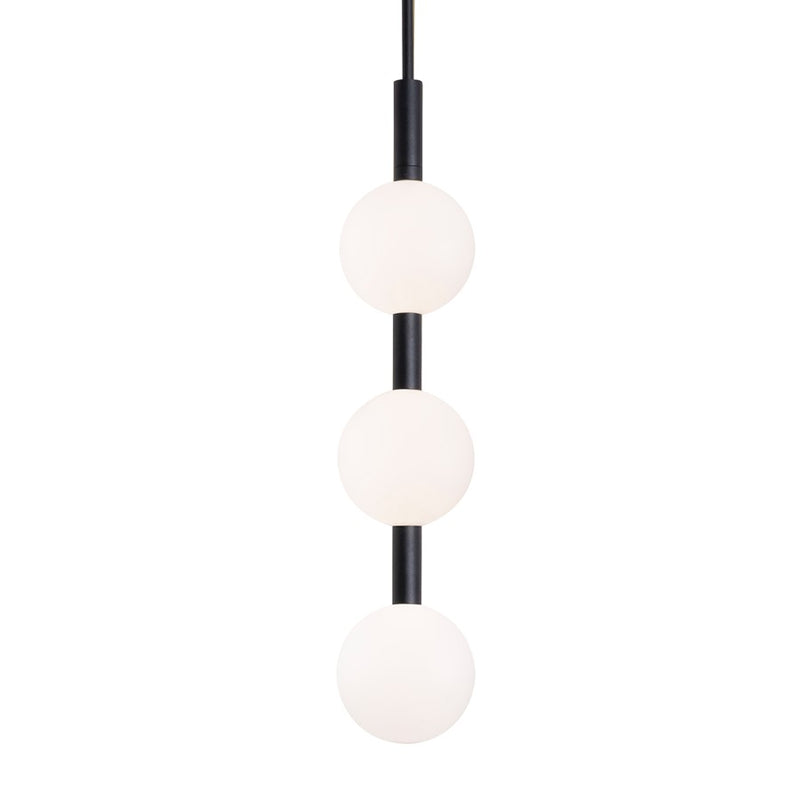 AFX Lighting Baroque 3 Light Pendant, Black/White