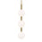 AFX Lighting Baroque 3 Light Pendant, Light Antique Brass/White