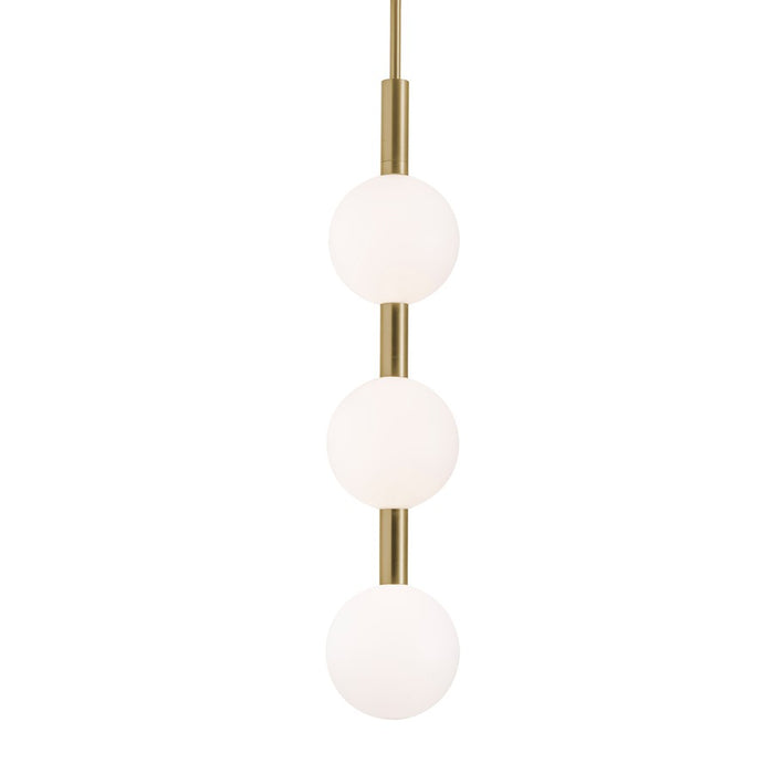 AFX Lighting Baroque 3 Light Pendant, Light Antique Brass/White