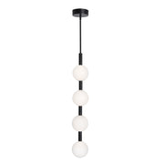 AFX Lighting Baroque 4 Light Pendant, Black/White - BRQP42LAJUDBK