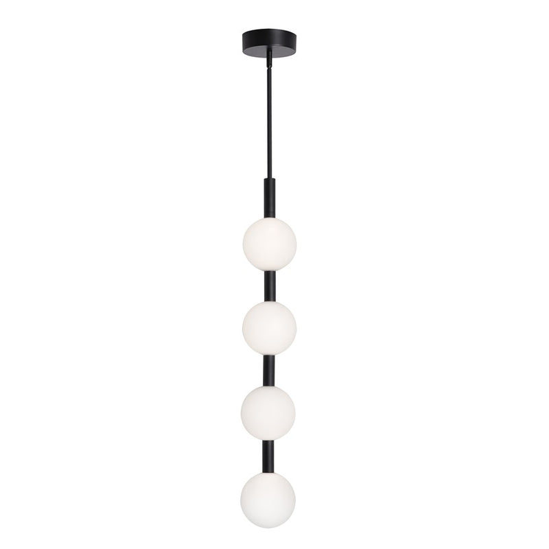 AFX Lighting Baroque 4 Light Pendant, Black/White - BRQP42LAJUDBK