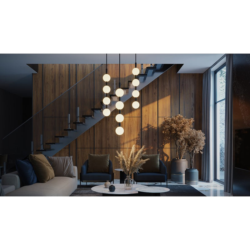 AFX Lighting Baroque 4 Light Pendant, Black/White
