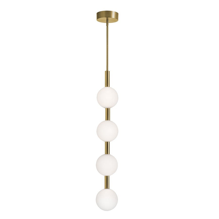 AFX Lighting Baroque 4 Light Pendant, Light Antique Brass/White - BRQP42LAJUDLB