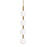 AFX Lighting Baroque 4 Light Pendant, Light Antique Brass/White