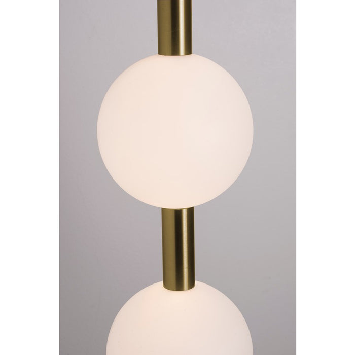 AFX Lighting Baroque 4 Light Pendant, Light Antique Brass/White