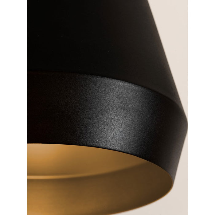 AFX Lighting Bronx Lt 10" Medium Pendant, Gold/Black