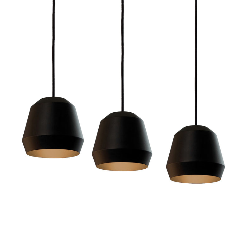 AFX Bronx 36in 3-Light Linear Multi Pendant | Modern Black and Gold Steel | Kitchen Island & Dining Room | 36 x 10 x 8.63 in | Model BRXP10MBBKGDLNR3