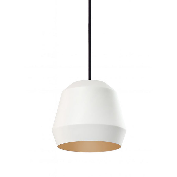 AFX Lighting Bronx Lt 10" Medium Pendant, Gold/White - BRXP10MBWHGD