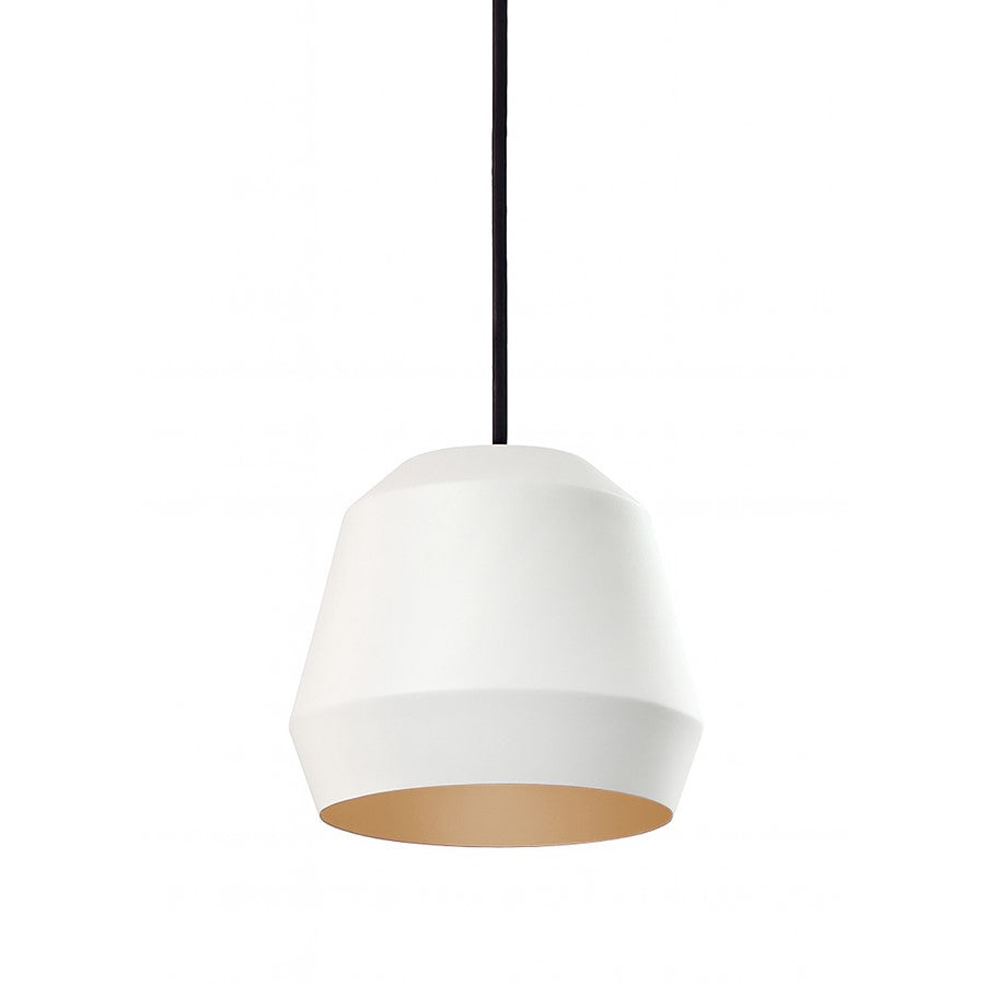 AFX Lighting Bronx Lt 10" Medium Pendant, Gold/White - BRXP10MBWHGD