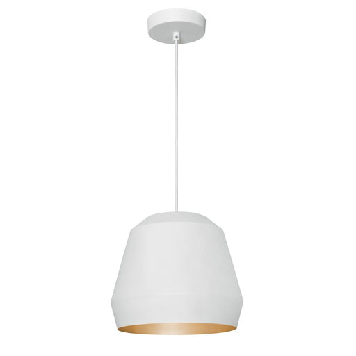 AFX Lighting Bronx Lt 10" Medium Pendant, Gold/White