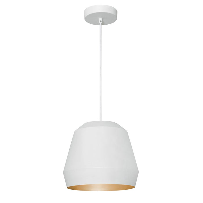 AFX Lighting Bronx Lt 10" Medium Pendant, Gold/White