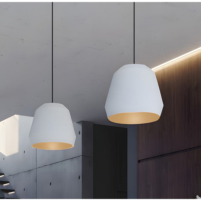 AFX Lighting Bronx Lt 10" Medium Pendant, Gold/White