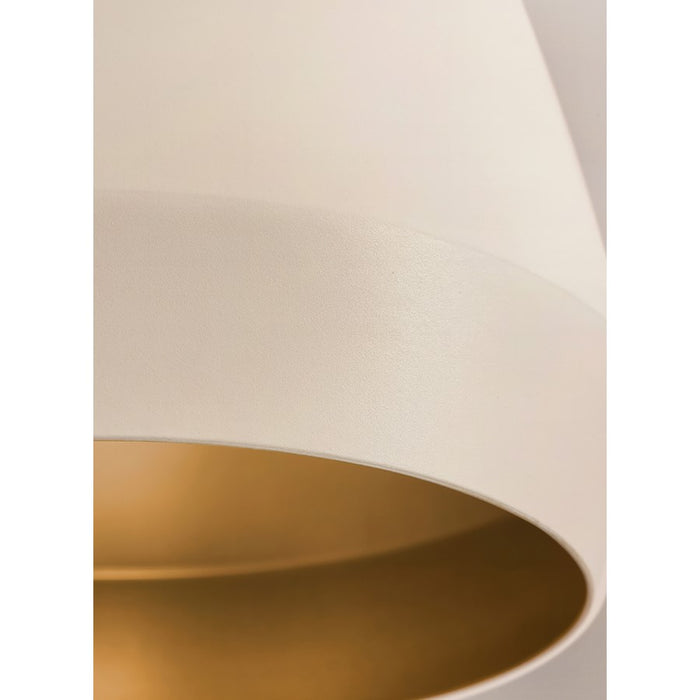 AFX Lighting Bronx Lt 10" Medium Pendant, Gold/White