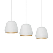 AFX Bronx 36in 3-Light Linear Multi Pendant | Modern White and Gold Steel | Kitchen Island & Dining Room | 36 x 10 x 8.63 in | Model BRXP10MBWHGDLNR3