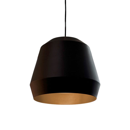 AFX Lighting Bronx Lt 14" Medium Pendant, Gold/Black - BRXP14MBBKGD