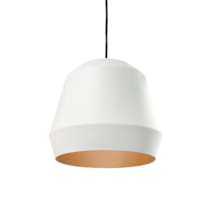AFX Lighting Bronx Lt 14" Medium Pendant, Gold/White - BRXP14MBWHGD