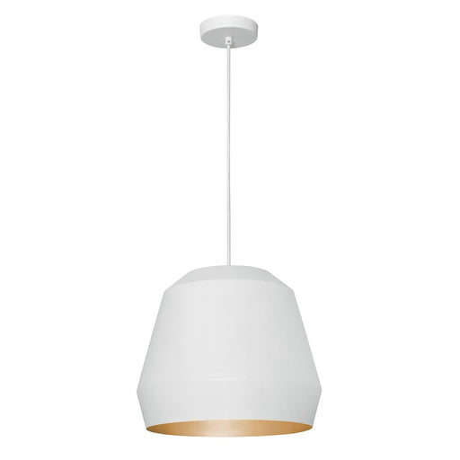 AFX Lighting Bronx Lt 14" Medium Pendant, Gold/White