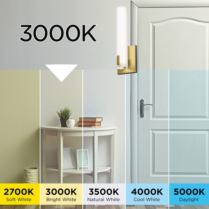 AFX Lighting Bowen 1 Light Sconce, LED 1200Lm/120V, Brass/Wh