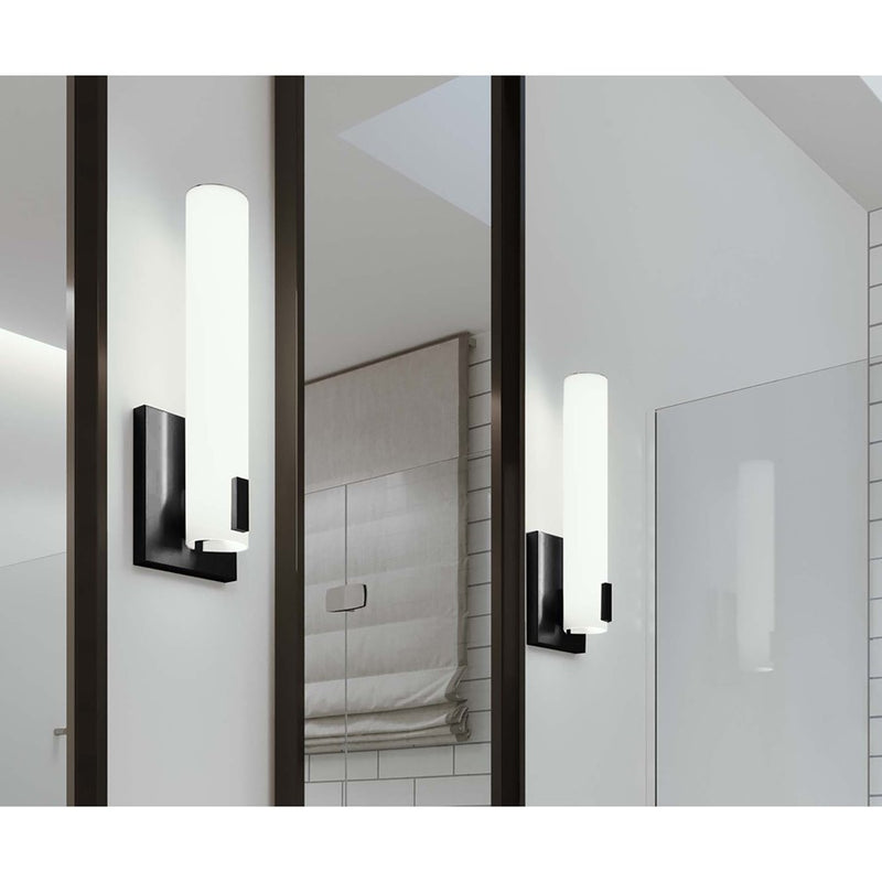 AFX Lighting Bowen 1 Light 14" LED Wall Sconce, Black/White