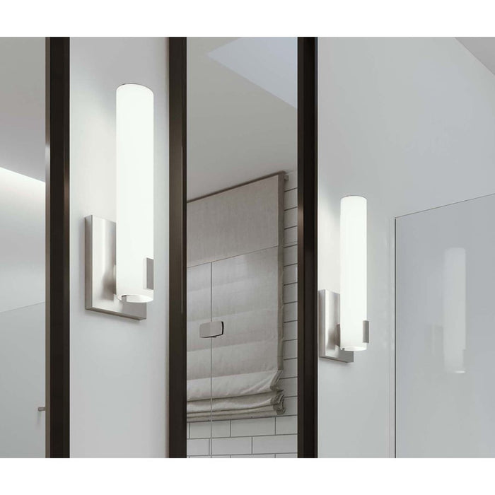 AFX Lighting Bowen 1Lt 14" LED Sconce, Nickel/Frosted