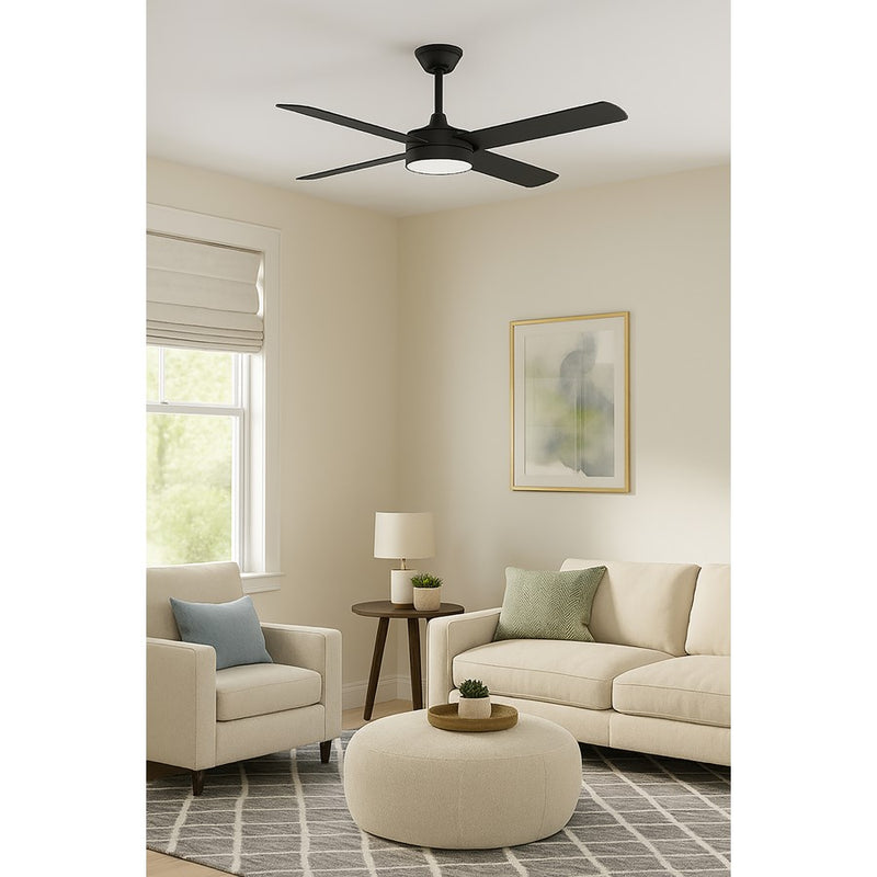 AFX Lighting Bryant 1Lt 52" 4 Blade LED Ceiling Fan, BK/FR