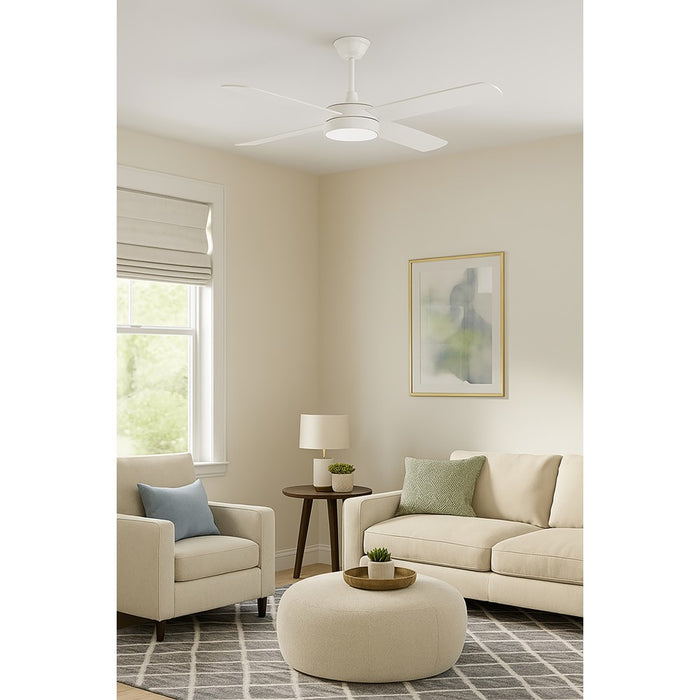AFX Lighting Bryant 1Lt 52" 4 Blade LED Ceiling Fan, WH/FR