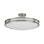 AFX Lighting Carlisle 1Lt 24" LED Semi-Flush Mount, Nickel/White - CAC24L5AJUDSN