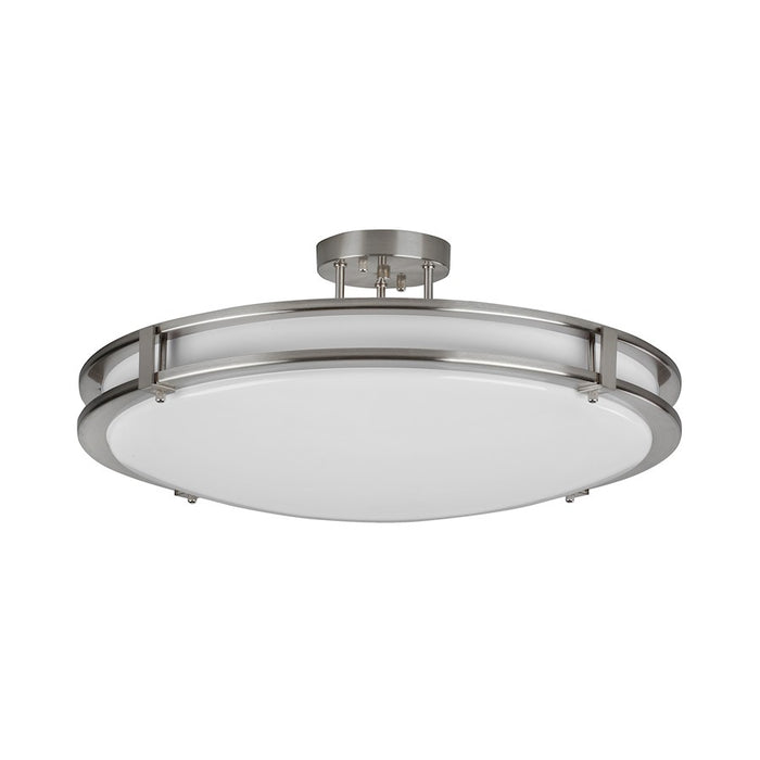 AFX Lighting Carlisle 1Lt 24" LED Semi-Flush Mount, Nickel/White - CAC24L5AJUDSN