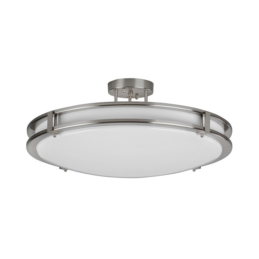 AFX Lighting Carlisle 1Lt 24" LED Semi-Flush Mount, Nickel/White - CAC24L5AJUDSN