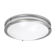 AFX Lighting Carlisle 1 Light 12" Flushmount, Satin Nickel/White - CAF12L5AJUDSN