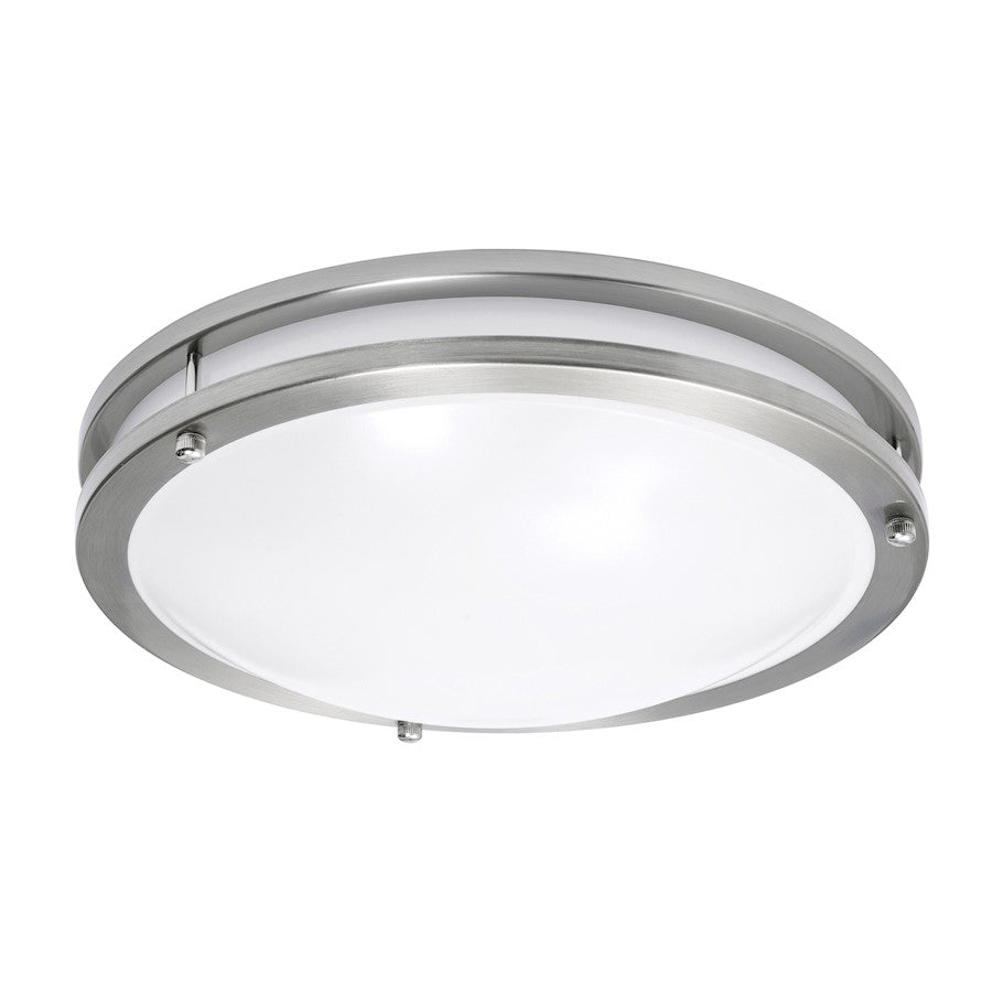 AFX Lighting Carlisle 1 Light 12" Flushmount, Satin Nickel/White - CAF12L5AJUDSN
