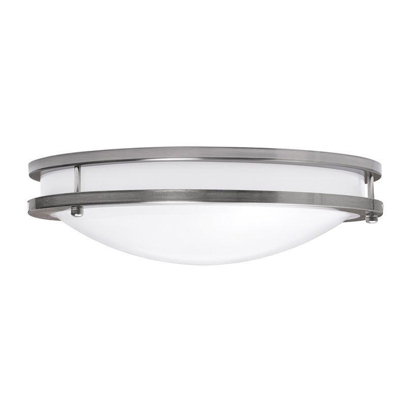 AFX Lighting Carlisle 1 Light 12" Flushmount, Satin Nickel/White