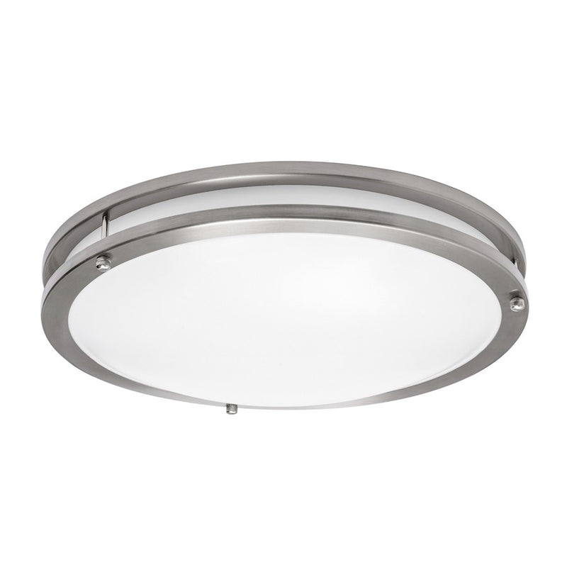 AFX Lighting Carlisle 1 Light 14" Flushmount, Satin Nickel/White - CAF14L5AJUDSN