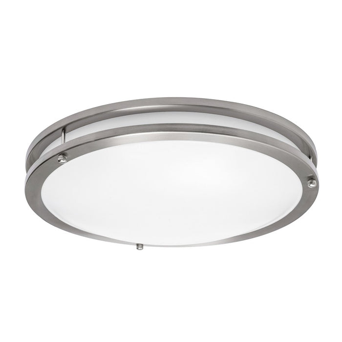 AFX Lighting Carlisle 1 Light 14" Flushmount, Satin Nickel/White - CAF14L5AJUDSN