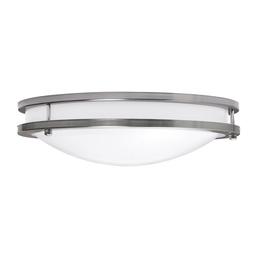 AFX Lighting Carlisle 1 Light 14" Flushmount, Satin Nickel/White