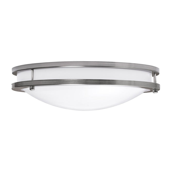 AFX Lighting Carlisle 1 Light 14" Flushmount, Satin Nickel/White