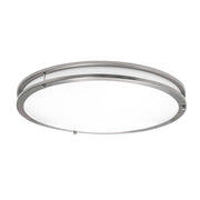 AFX Lighting Carlisle 1 Light 18" Flushmount, Satin Nickel/White - CAF18L5AJUDSN