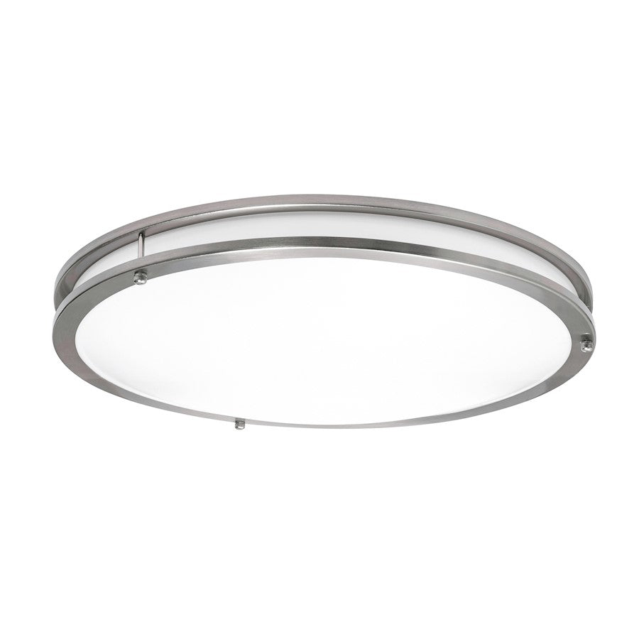 AFX Lighting Carlisle 1 Light 18" Flushmount, Satin Nickel/White - CAF18L5AJUDSN