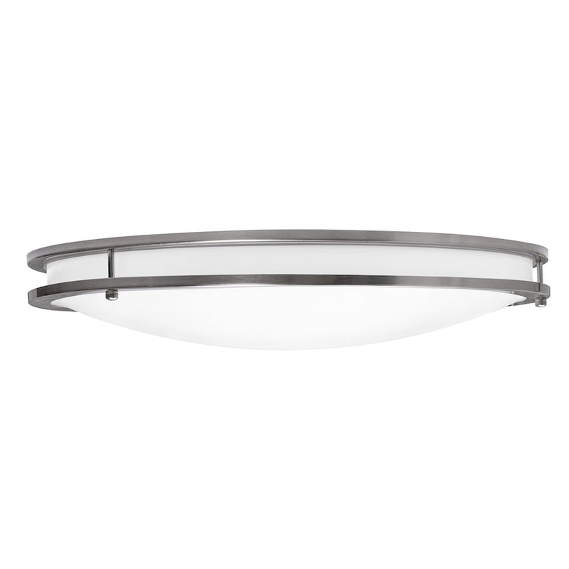 AFX Lighting Carlisle 1 Light 18" Flushmount, Satin Nickel/White