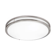 AFX Lighting Carlisle 1 Light 24" Flushmount, Satin Nickel/White - CAF24L5AJUDSN
