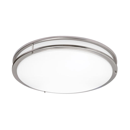 AFX Lighting Carlisle 1 Light 24" Flushmount, Satin Nickel/White - CAF24L5AJUDSN