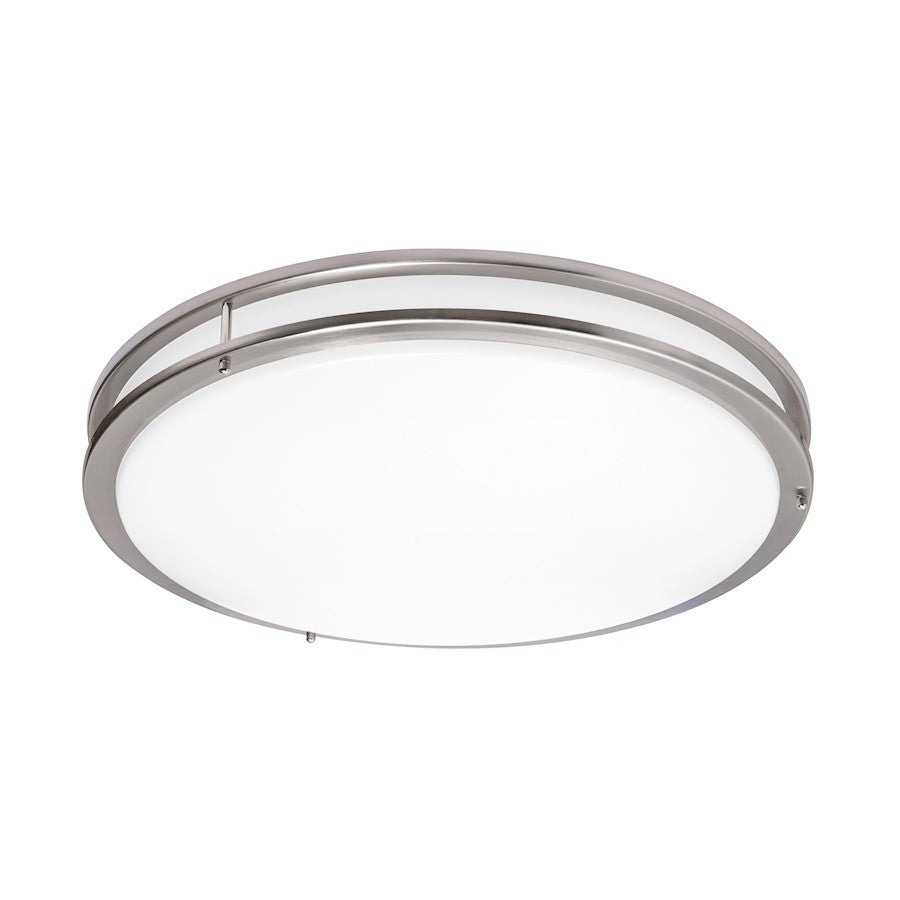 AFX Lighting Carlisle 1 Light 24" Flushmount, Satin Nickel/White - CAF24L5AJUDSN