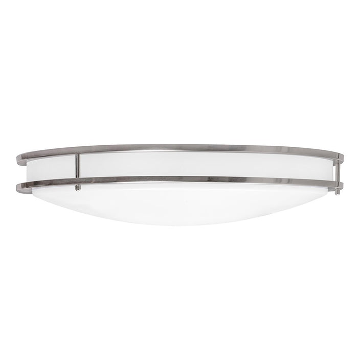 AFX Lighting Carlisle 1 Light 24" Flushmount, Satin Nickel/White