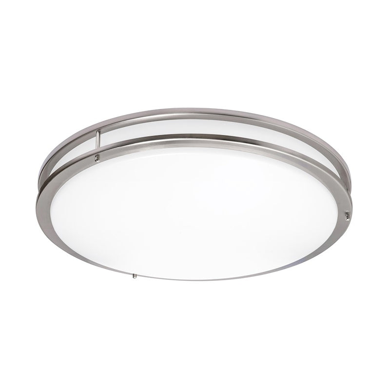 AFX Lighting Carlisle 1Lt 24" LED Flushmount, Nickel/White - CAF24L5AJUDSN-BB