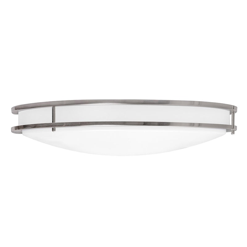 AFX Lighting Carlisle 1Lt 24" LED Flushmount, Nickel/White