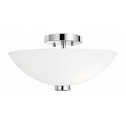 AFX Colleen 14in 1-Light Semi-Flush Mount | Transitional Polished Chrome and White Glass | Hallway & Foyer Ceiling Light | Model CEEC14MBPC
