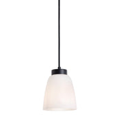 AFX Colleen 5in 1-Light Pendant | Modern Black Steel and Frosted Glass | Kitchen Island & Dining Room | 5 x 5 x 6 in | Model CEEP05MBBK