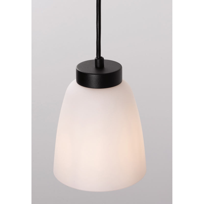 AFX Colleen 5in 1-Light Pendant | Modern Black Steel and Frosted Glass | Kitchen Island & Dining Room | 5 x 5 x 6 in | Model CEEP05MBBK
